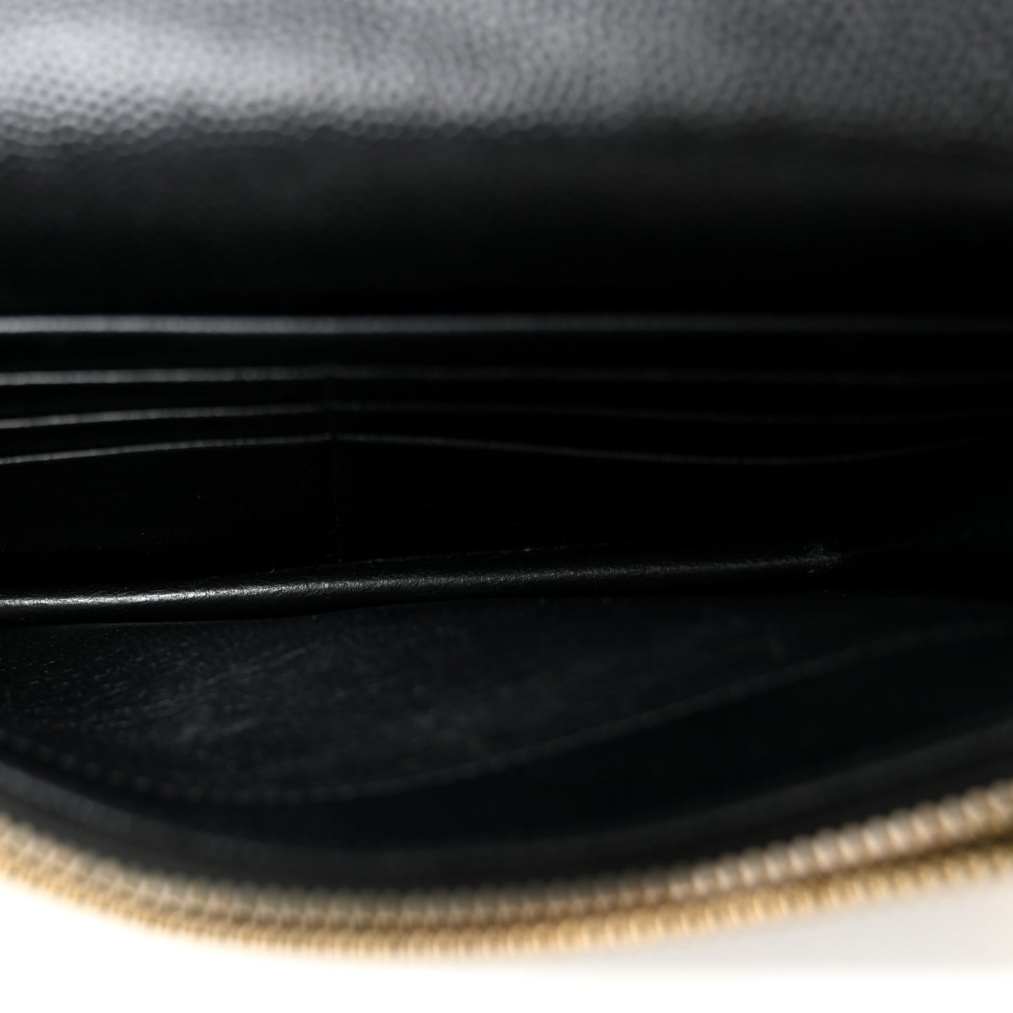 Grain De Poudre Matelasse Chevron Monogram Envelope Chain Wallet Black