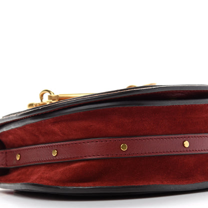 Chloe Calfskin Suede Patchwork Small Nile Bracelet Bag Red 7 of 11
