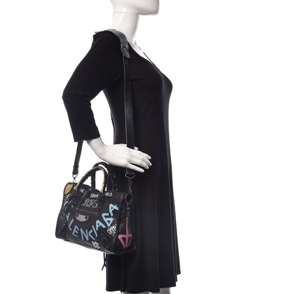 Balenciaga Agneau Graffiti All Over Classic Hardware S City Black Multicolor 2 of 9