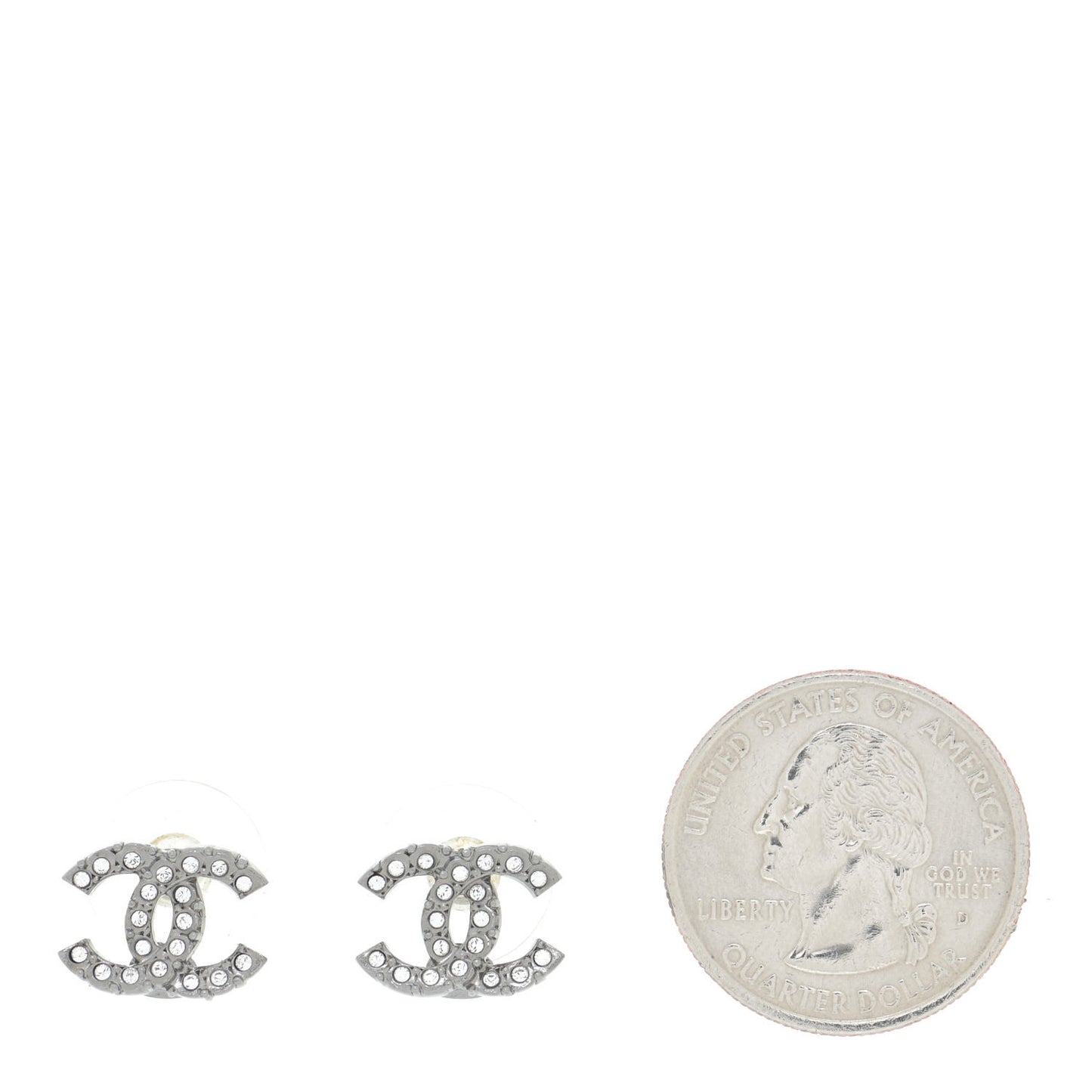 Crystal CC Earrings Silver