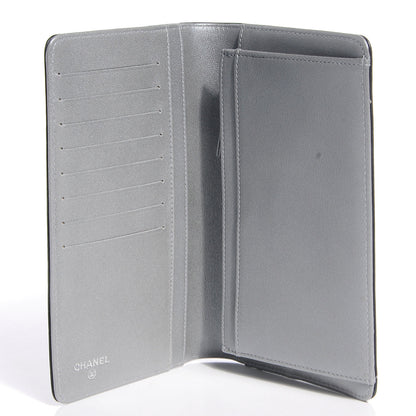 Chanel Lambskin Camellia Embossed Yen Wallet Black 5 of 7