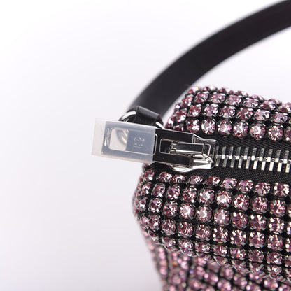Alexander Wang Mesh Crystal Rhinestone Mini Heiress Pouch Pink 10 of 10