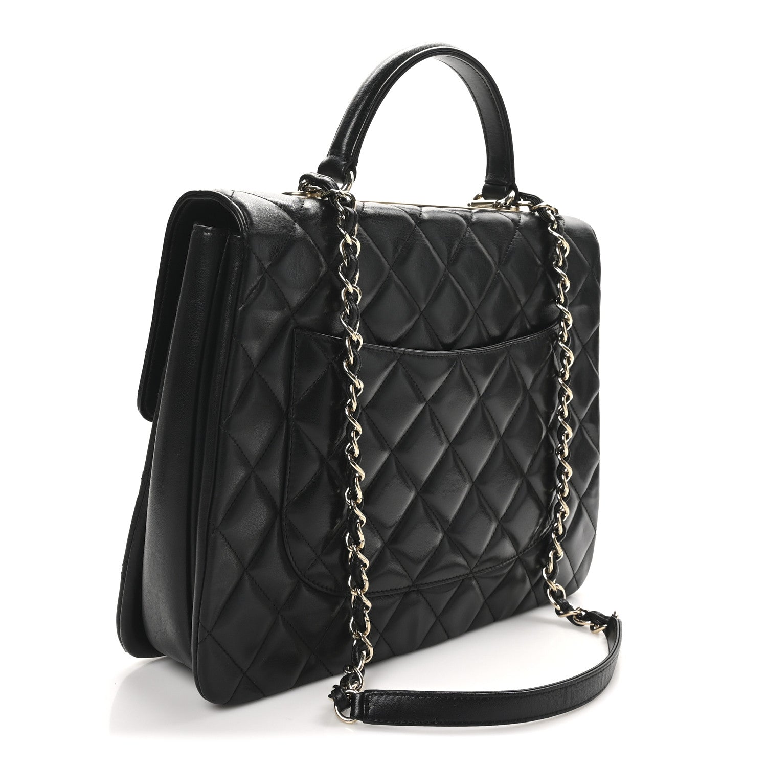 Chanel Lambskin Quilted Large Trendy CC Dual Handle Flap Bag Black 2 of 9