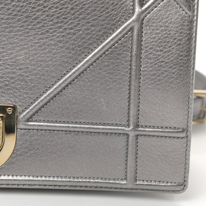 Christian Dior Metallic Grained Calfskin Medium Diorama Flap Bag Silver 12 of 14