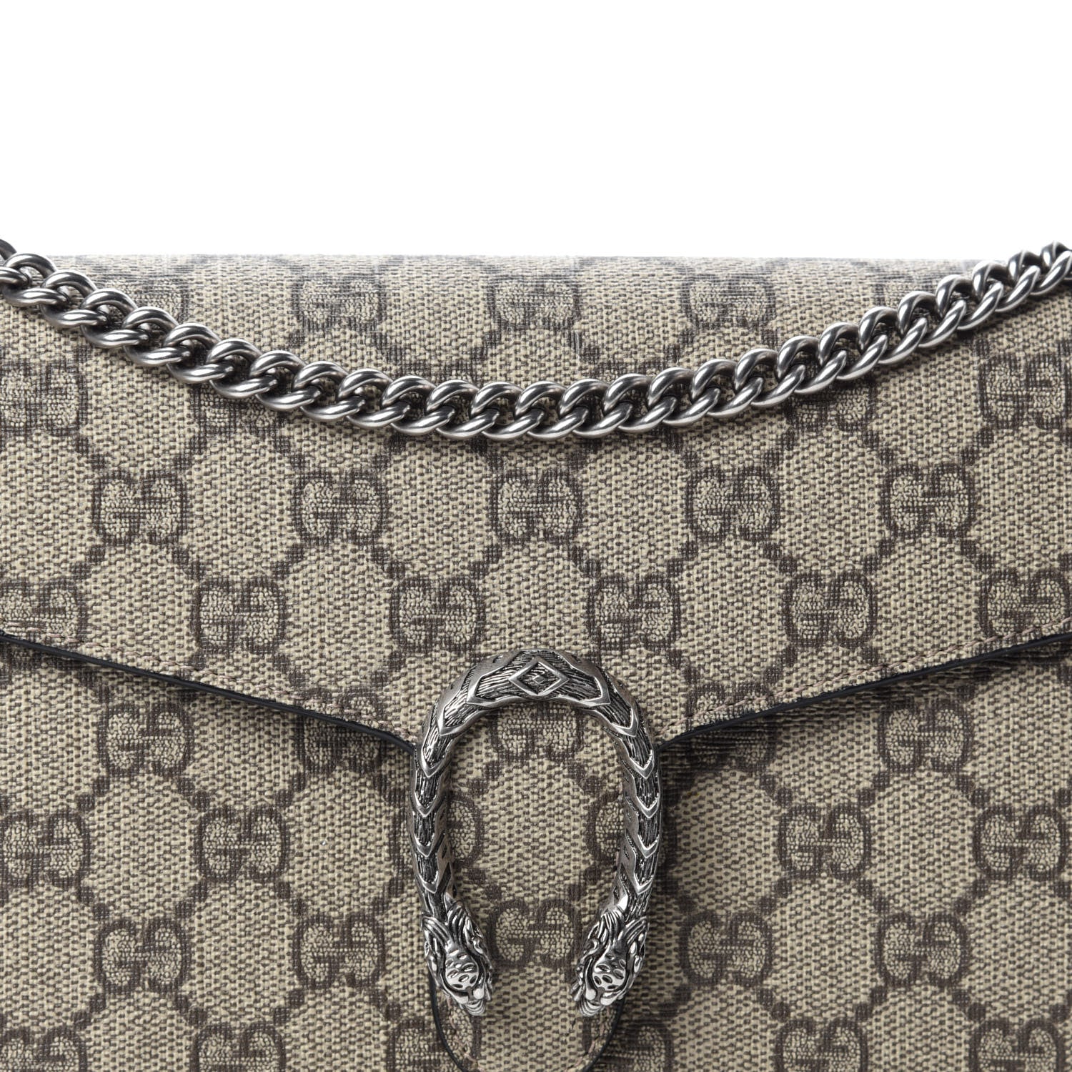 Gucci GG Supreme Monogram Mini Dionysus Chain Wallet Beige Black 10 of 10