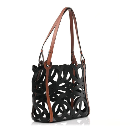 Loewe Smooth Calfskin Small Anagram Cutout Tote Black 3 of 15
