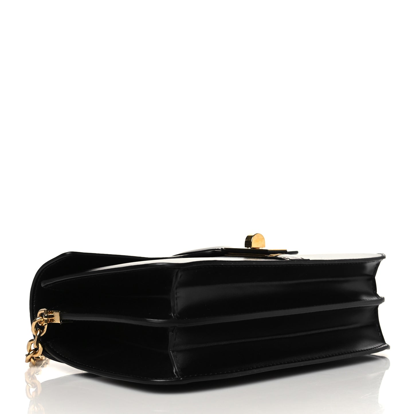 Satinated Calfskin 16 Chain Bag Black