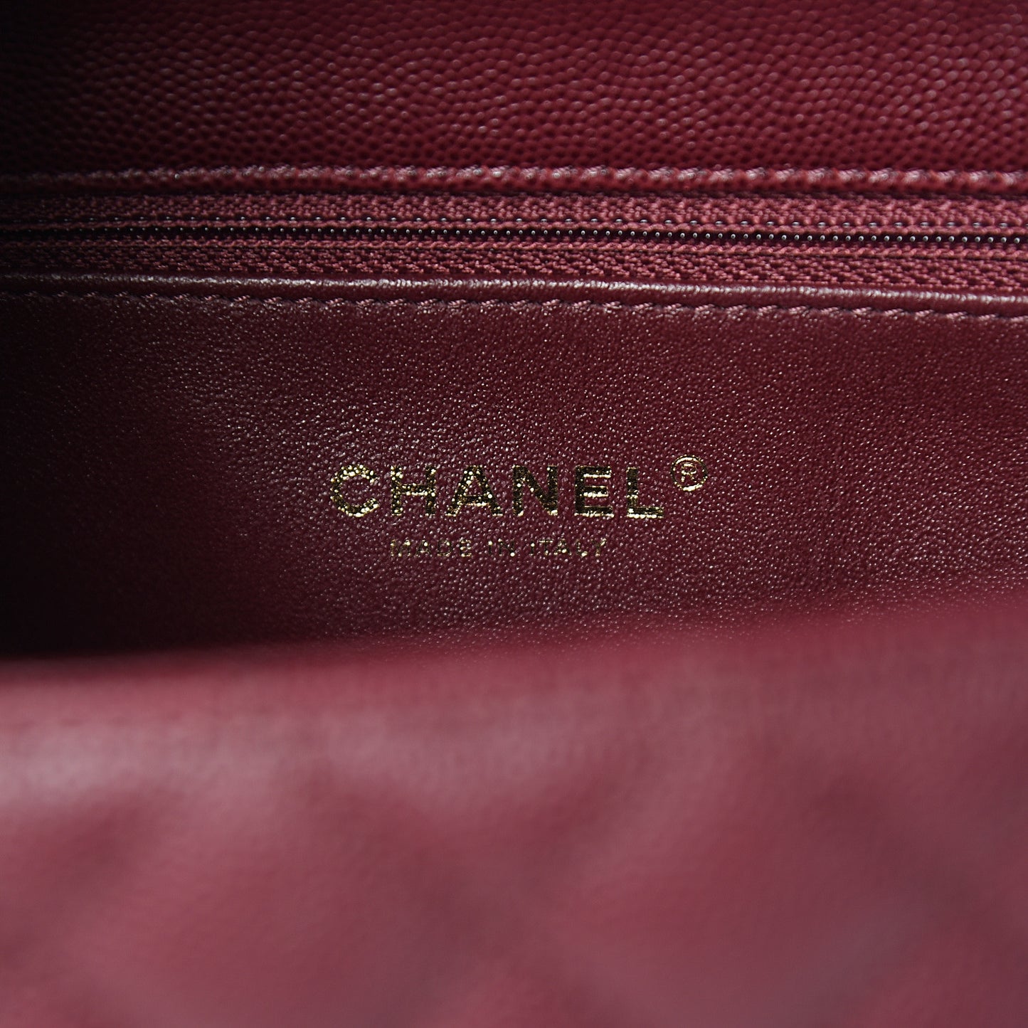 Caviar Lizard Quilted Small Coco Handle Flap Burgundy