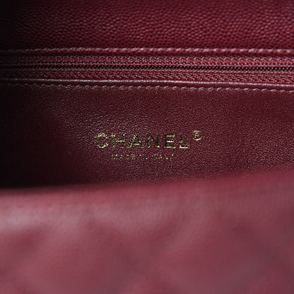 Chanel Caviar Lizard Quilted Small Coco Handle Flap Burgundy 5 of 9