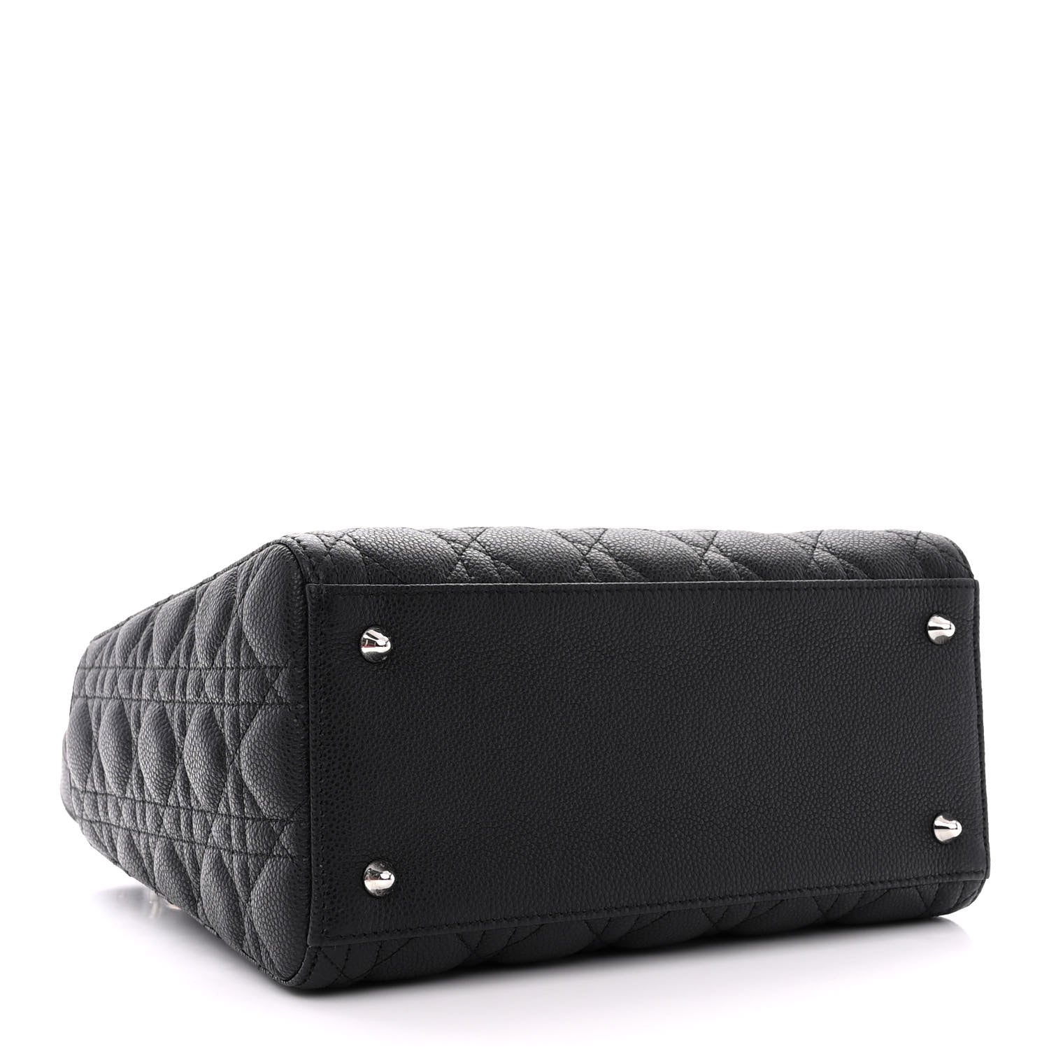 Christian Dior Grained Calfskin Cannage Medium Lady Dior Black 4 of 12