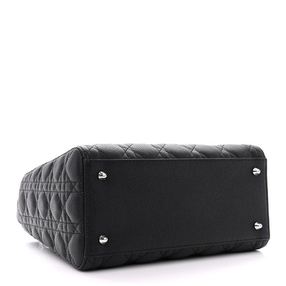 Christian Dior Grained Calfskin Cannage Medium Lady Dior Black 4 of 12