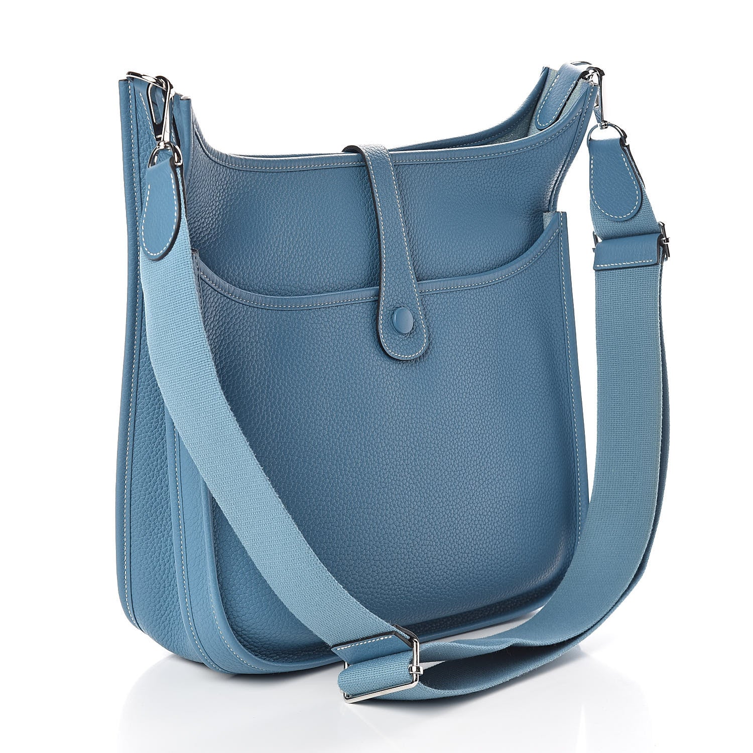 Hermes Taurillon Clemence Evelyne III GM Blue Jean 3 of 10