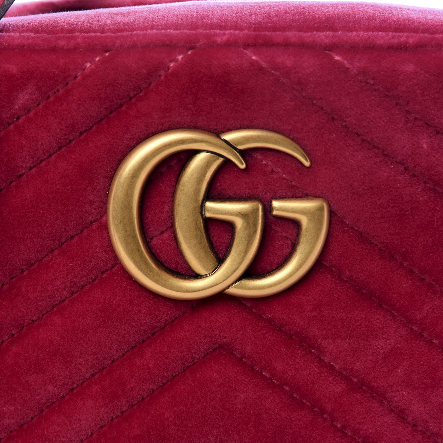Gucci Velvet Matelasse Small GG Marmont Chain Shoulder Bag Light Raspberry Rose 8 of 9