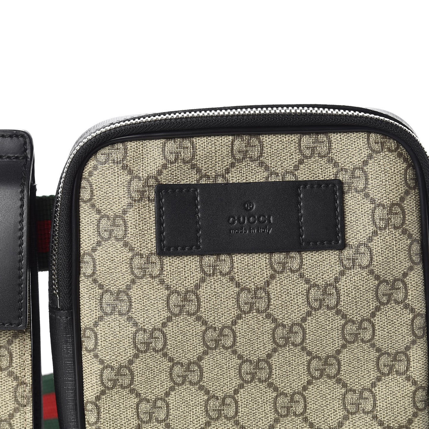 GG Supreme Monogram Web Belt Bag Black
