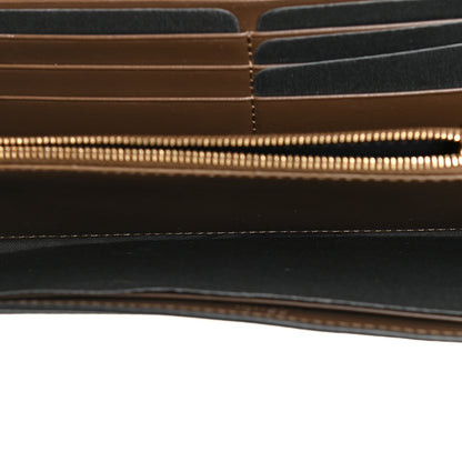 Fendi Vitello Soft F is Fendi Bi-Color FF 1974 Embossed Continental Envelope Wallet On Chain Maya Black 6 of 13