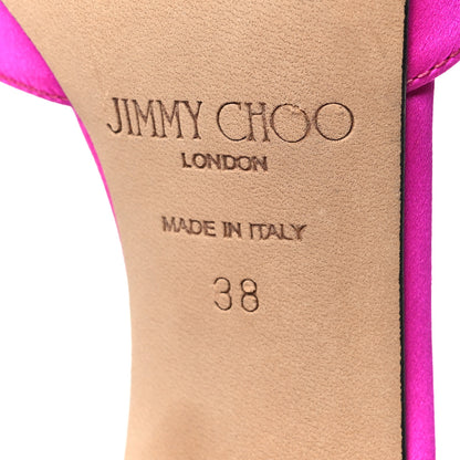 Jimmy Choo Satin Crystal Saeda 100 Pumps 38 Fuchsia 7 of 9