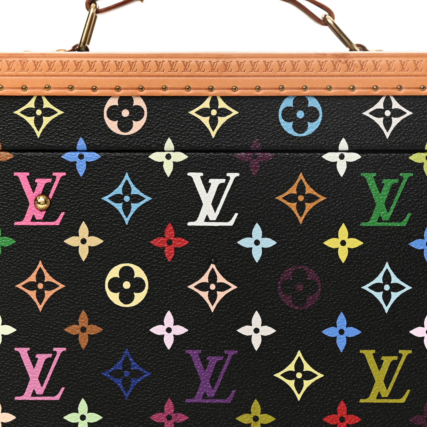 Monogram Multicolor Boite Flacons Beauty Train Trunk Case Black