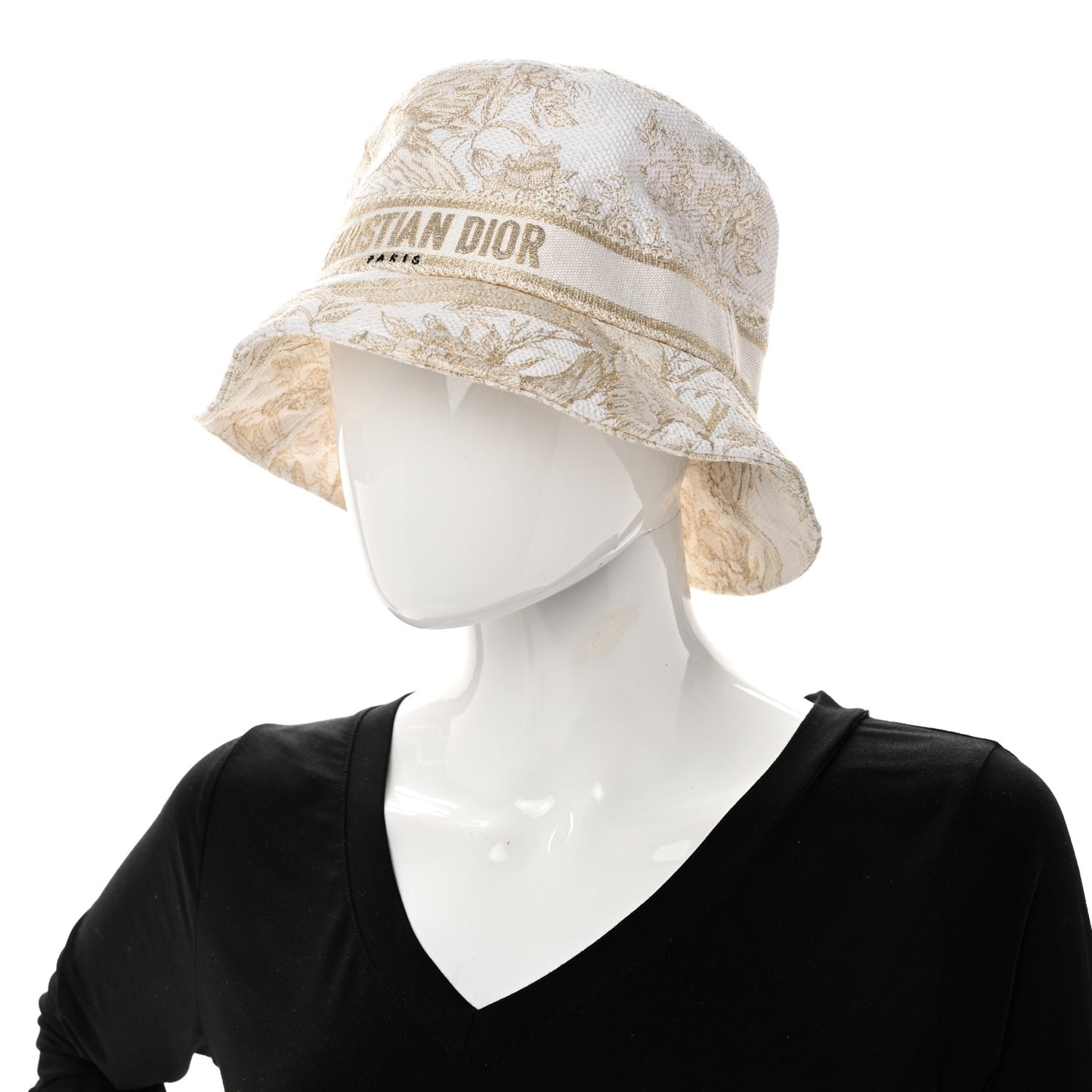 Cotton D-Bobby Small Brim Bucket Hat 59 White Gold
