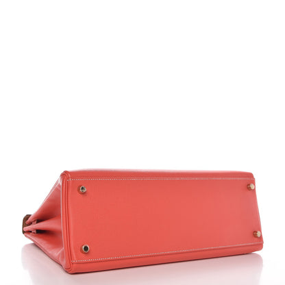Hermes Epsom Verso Kelly Retourne 35 Rose Jaipur Gold 5 of 32