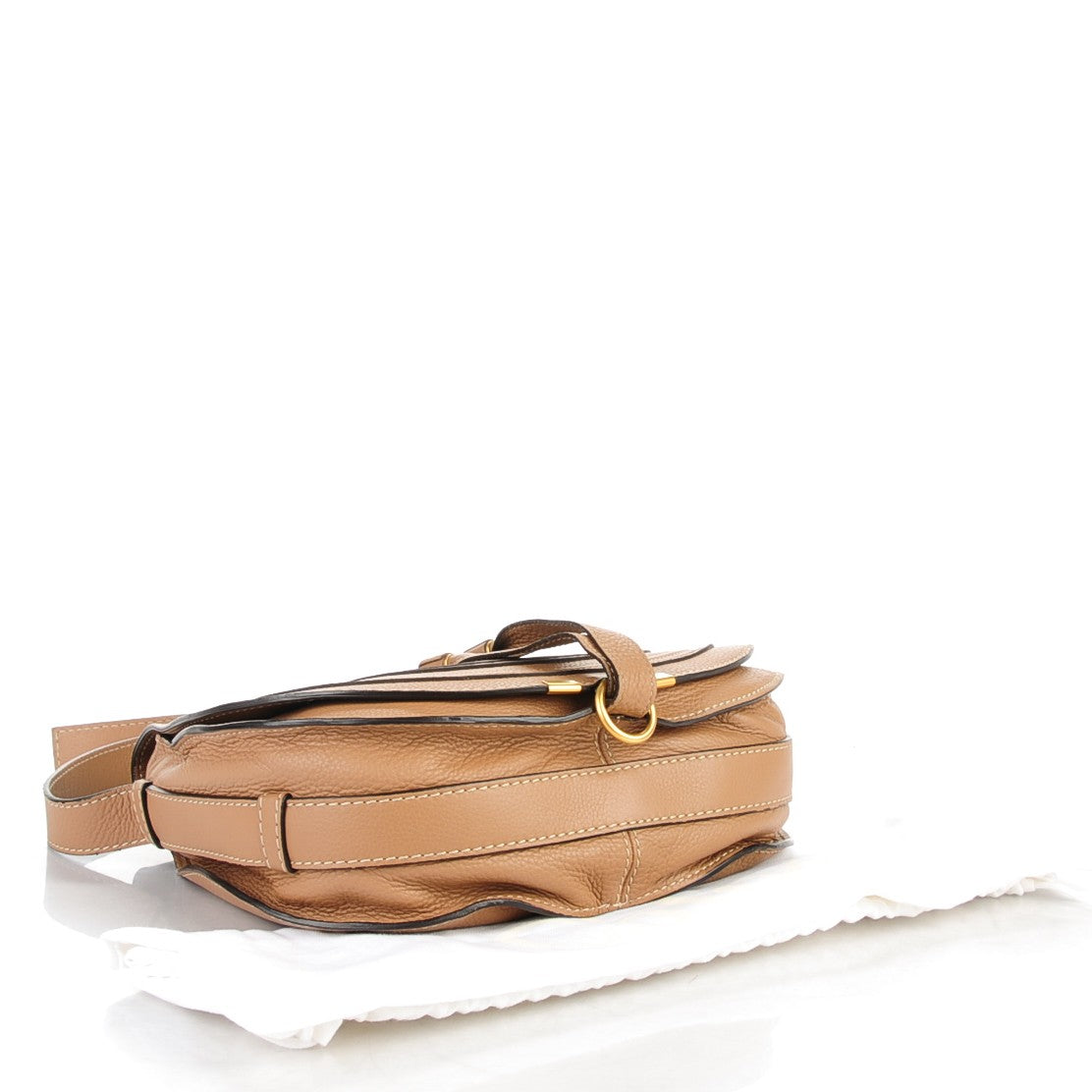 Calfskin Medium Marcie Round Crossbody Bag Nut