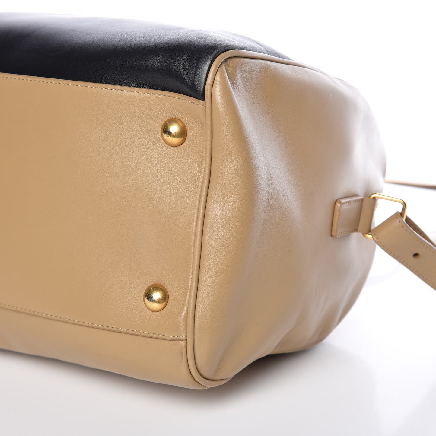 Smooth Calfskin Bi-Color Duffle 6 Beige Black