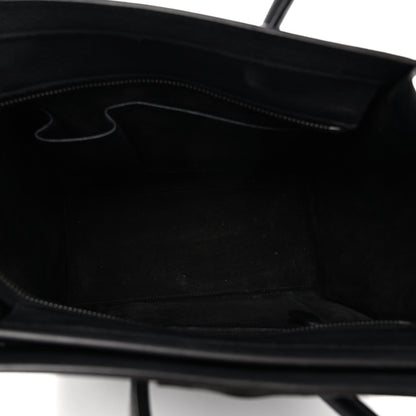 Celine Drummed Calfskin Micro Luggage Black 5 of 10
