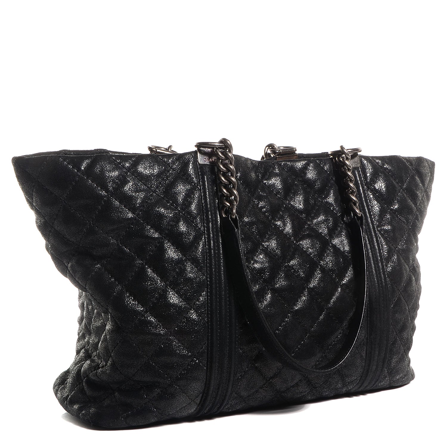 Chanel Goatskin Large Gentle Boy Shopping Tote Black 3 of 8