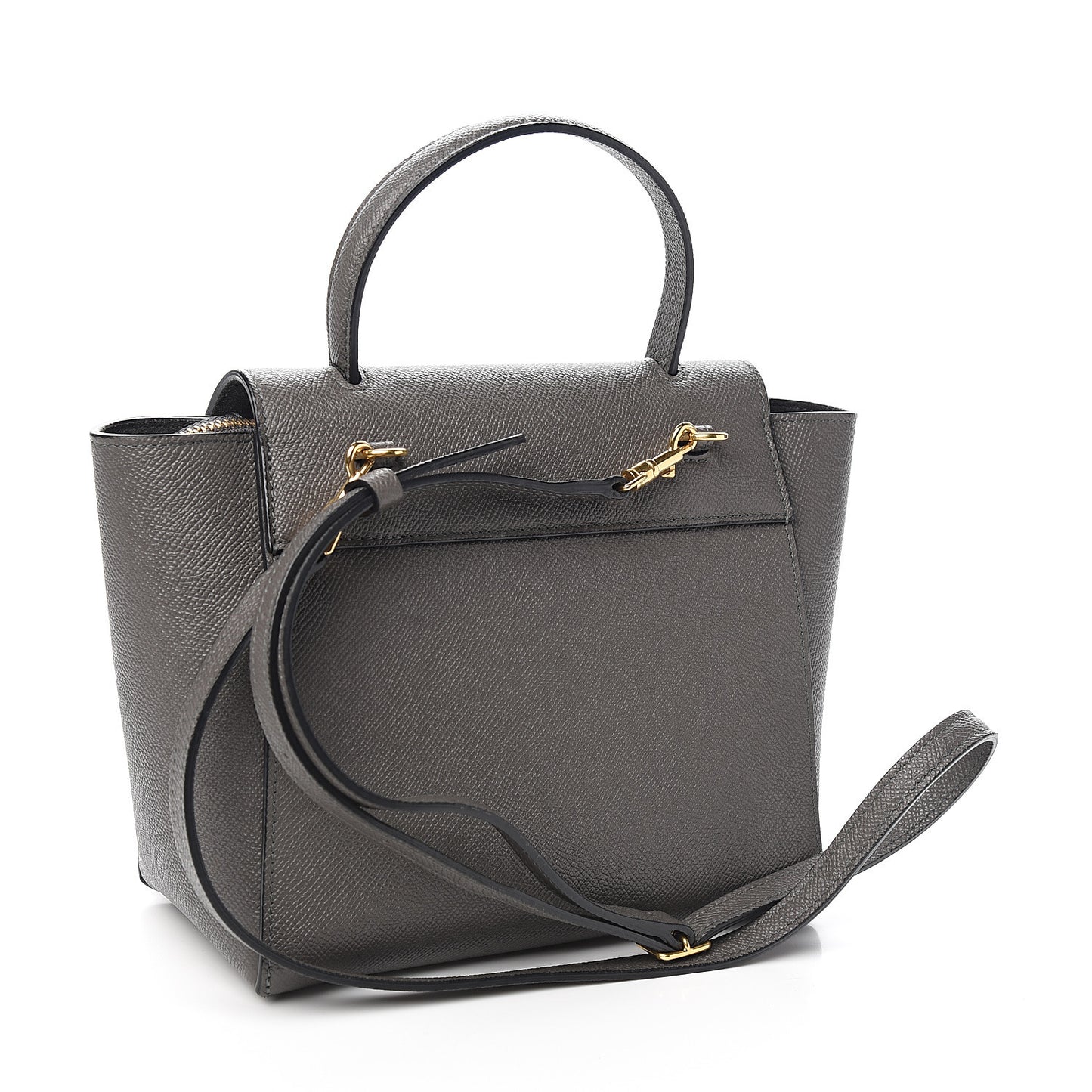 Grained Calfskin Nano Belt Bag Grey