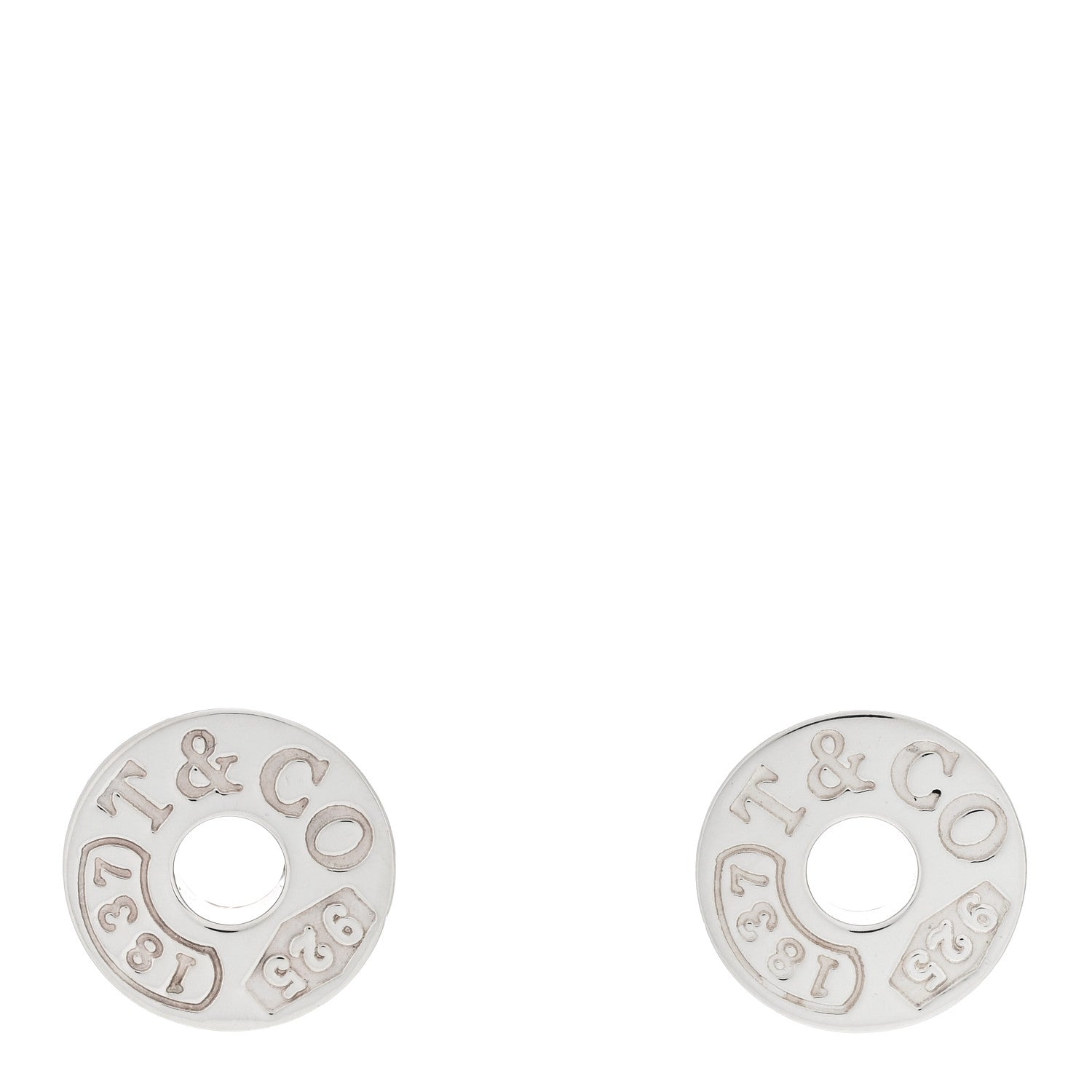 Tiffany Sterling Silver 1837 Circle Earrings 1 of 4