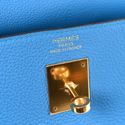 Hermes Togo Kelly Retourne 35 Bleu Zanzibar 5 of 8