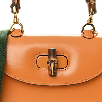 Gucci Boarded Dyana Lux Calfskin Web Small Bamboo 1947 Top Handle Bag Marigold Yellow 8 of 11
