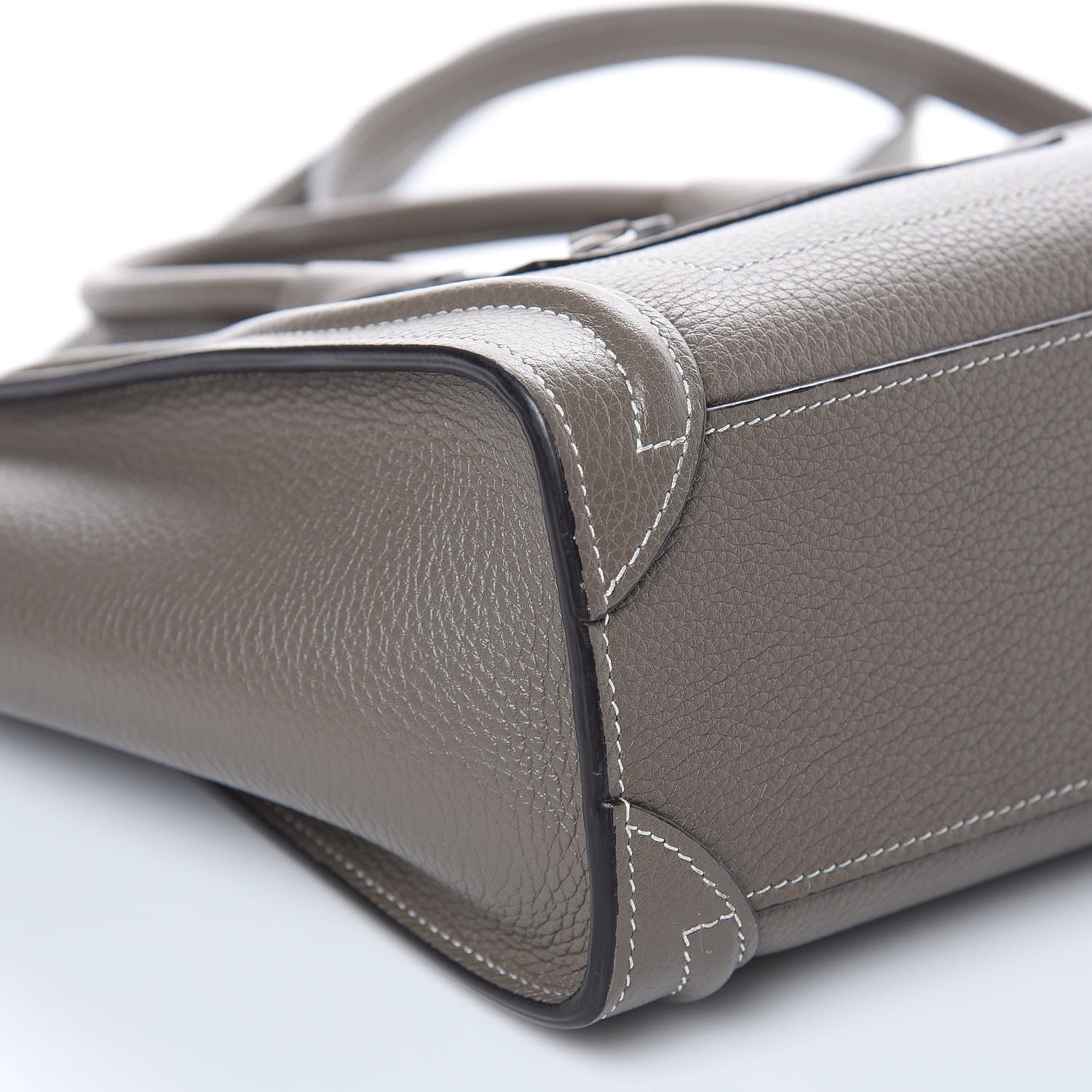 Celine Drummed Calfskin Nano Luggage Souris 8 of 11