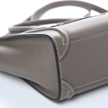 Celine Drummed Calfskin Nano Luggage Souris 8 of 11