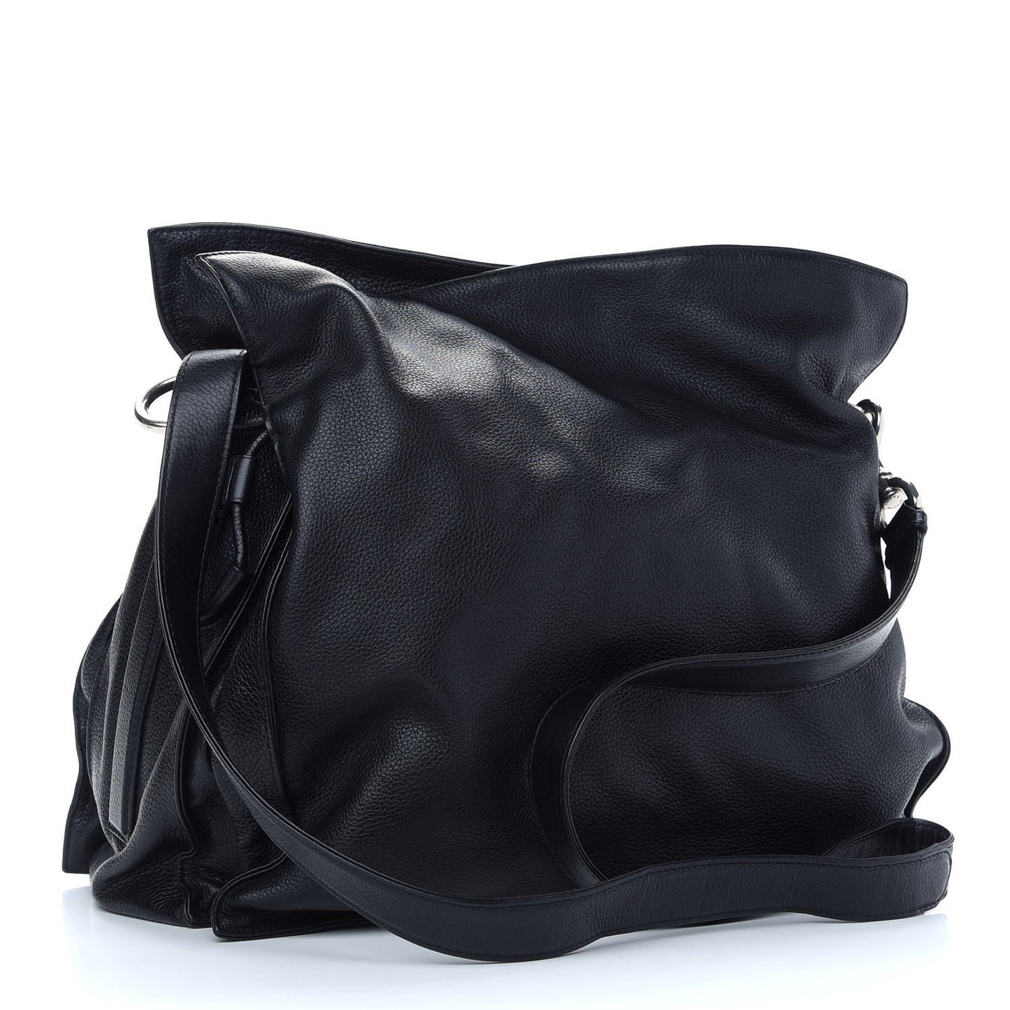 Calfskin Studded Flamenco Shoulder Bag Black