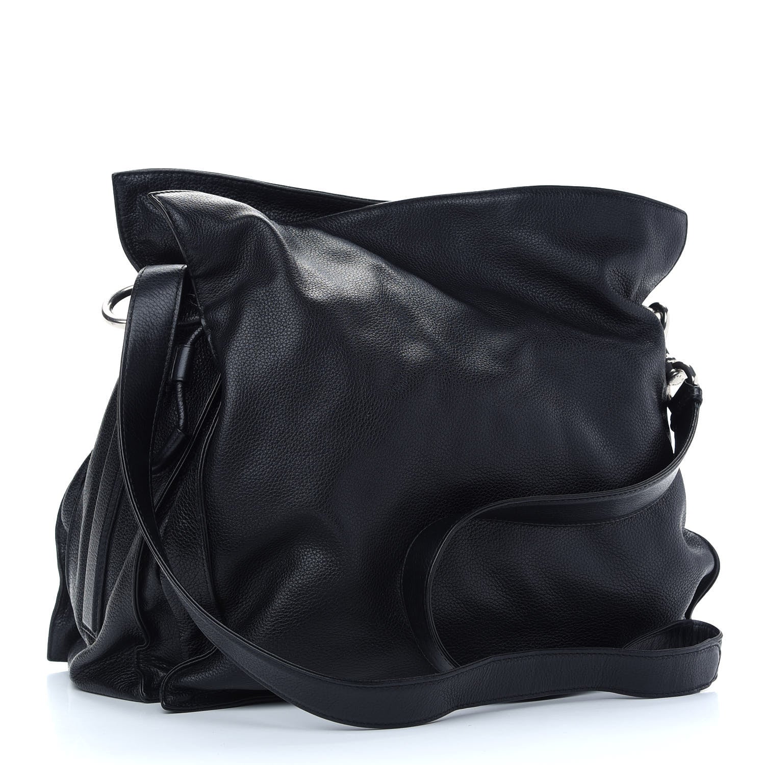 Loewe Calfskin Studded Flamenco Shoulder Bag Black 3 of 9
