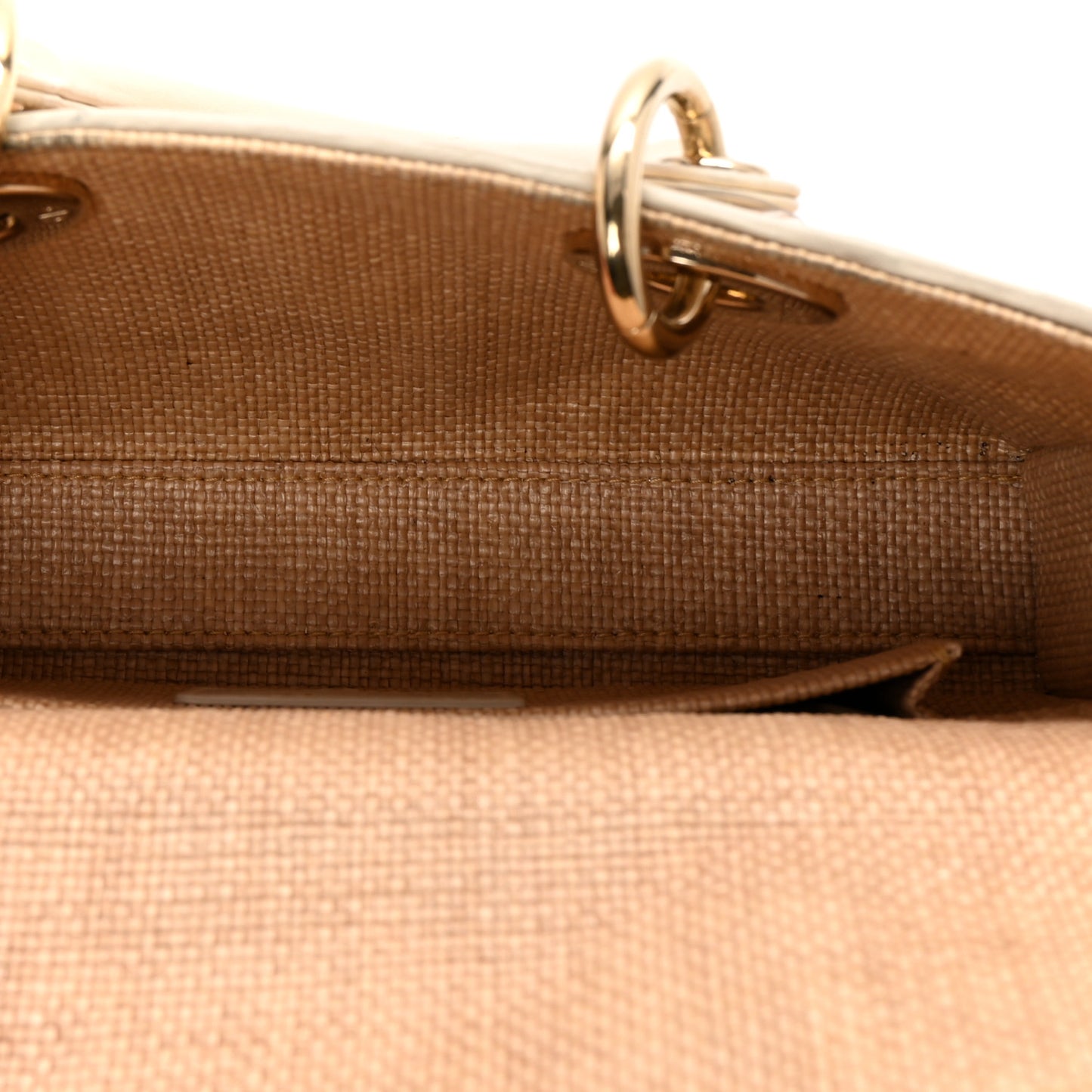 Raffia Macro Cannage Small Lady D-Joy Latte