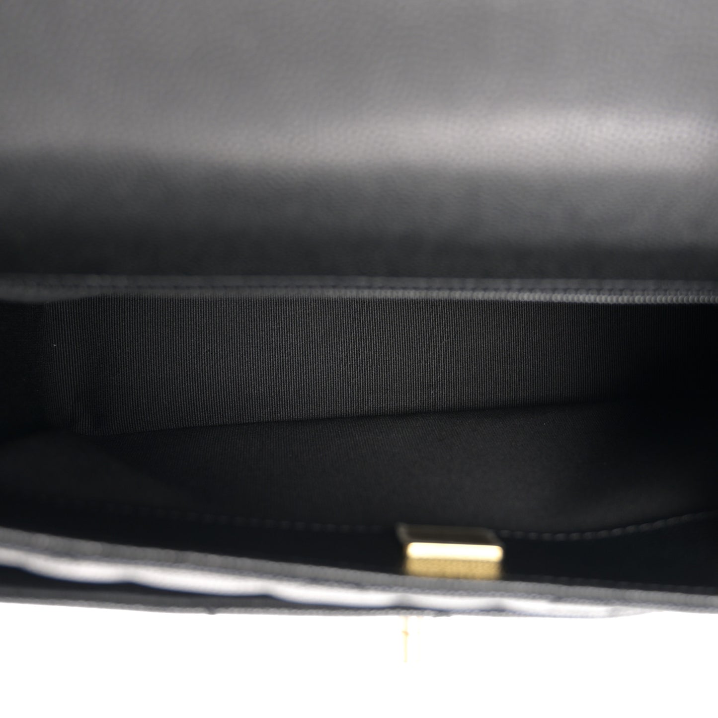 Shiny Caviar Quilted Small Flap Black