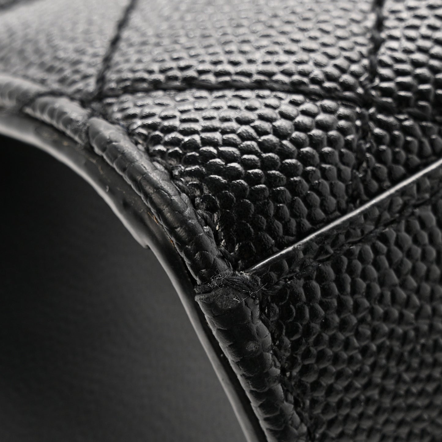 Grain De Poudre Textured Mixed Matelasse Triquilt Medium Monogram Monochrome Satchel Black