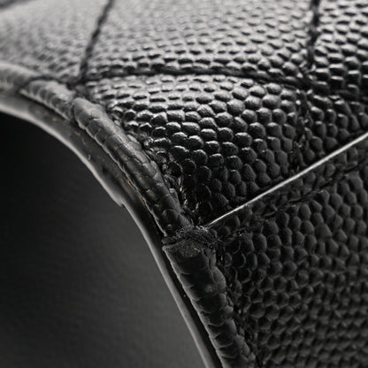 Saint Laurent Grain De Poudre Textured Mixed Matelasse Triquilt Medium Monogram Monochrome Satchel Black 15 of 15