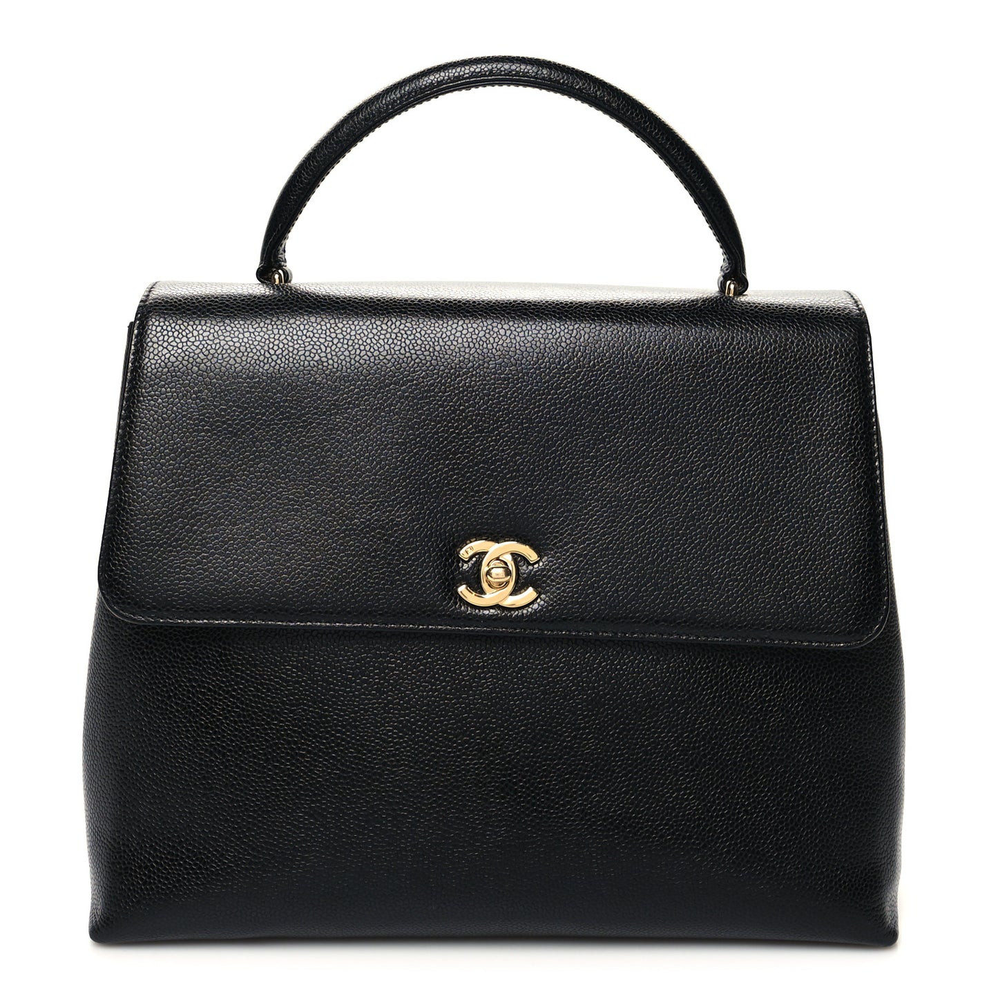 Caviar Jumbo Kelly Flap Black