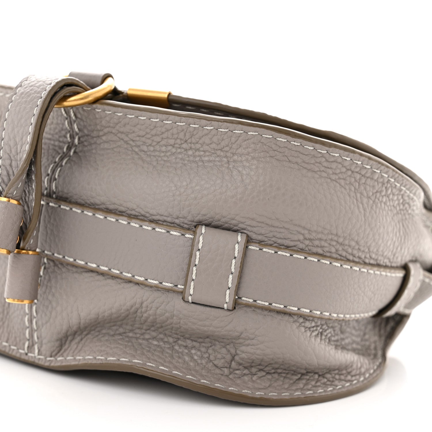 Chloe Calfskin Mini Marcie Round Crossbody Bag Cashmere Grey 12 of 12