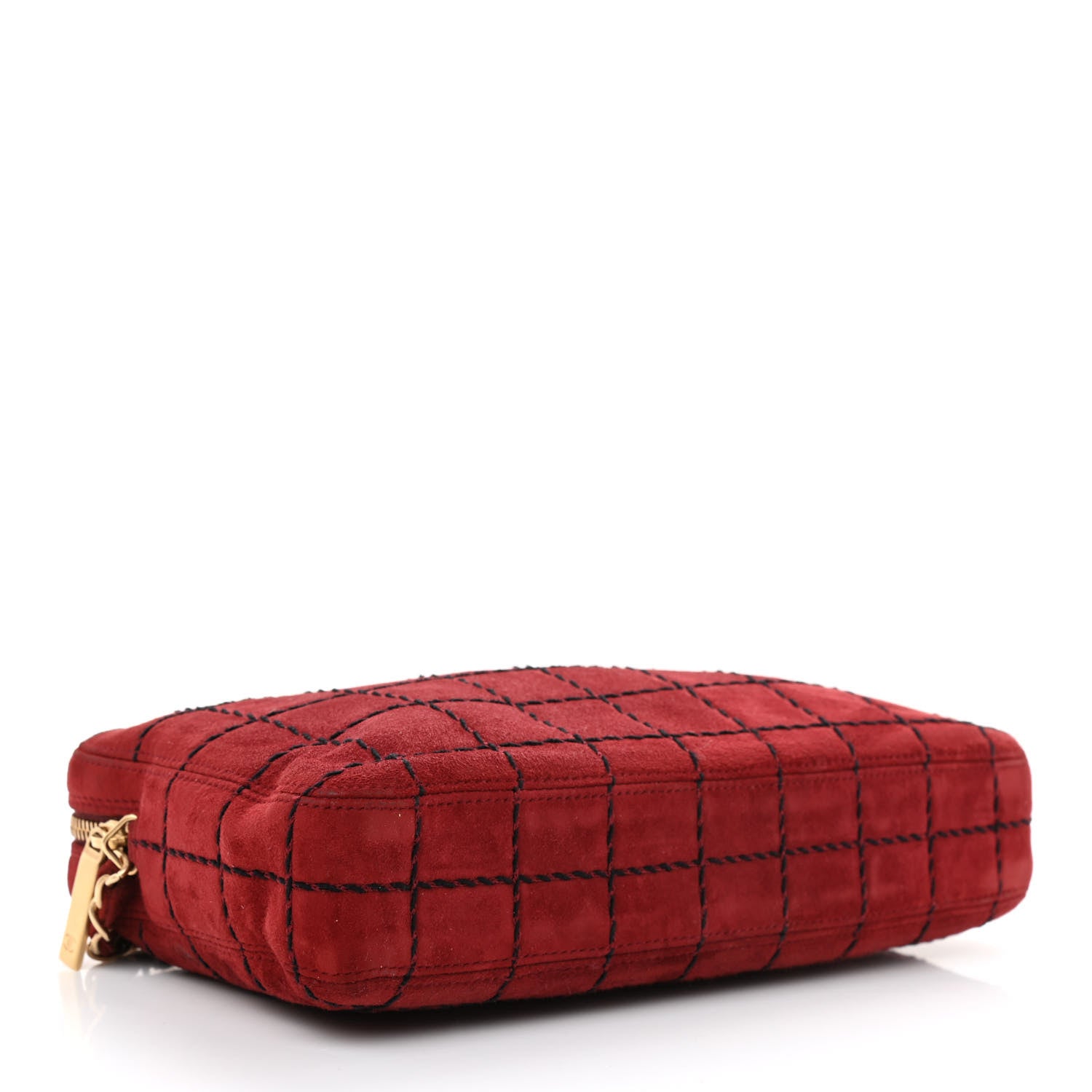 Chanel Suede Chocolate Bar Camera Case Red 4 of 11