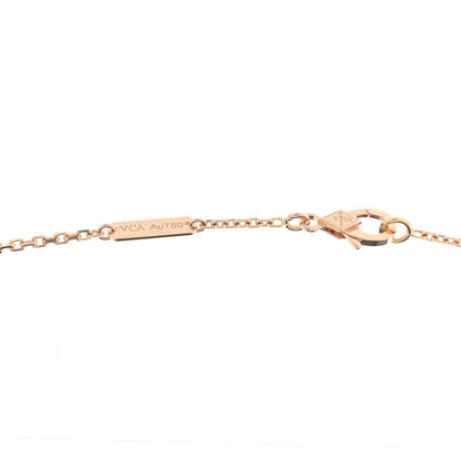 Van Cleef & Arpels 18K Rose Gold Diamond Pink Mother of Pearl Vintage Alhambra Pendant Necklace 5 of 6