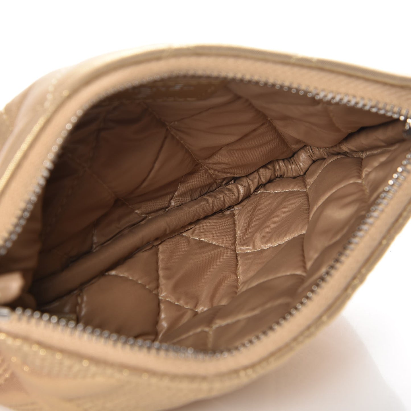 Metallic Lambskin Star Embossed Coin Purse Case Gold