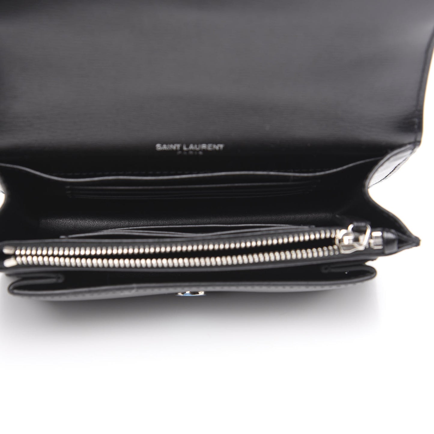 Calfskin Monogram Sunset Chain Wallet Black