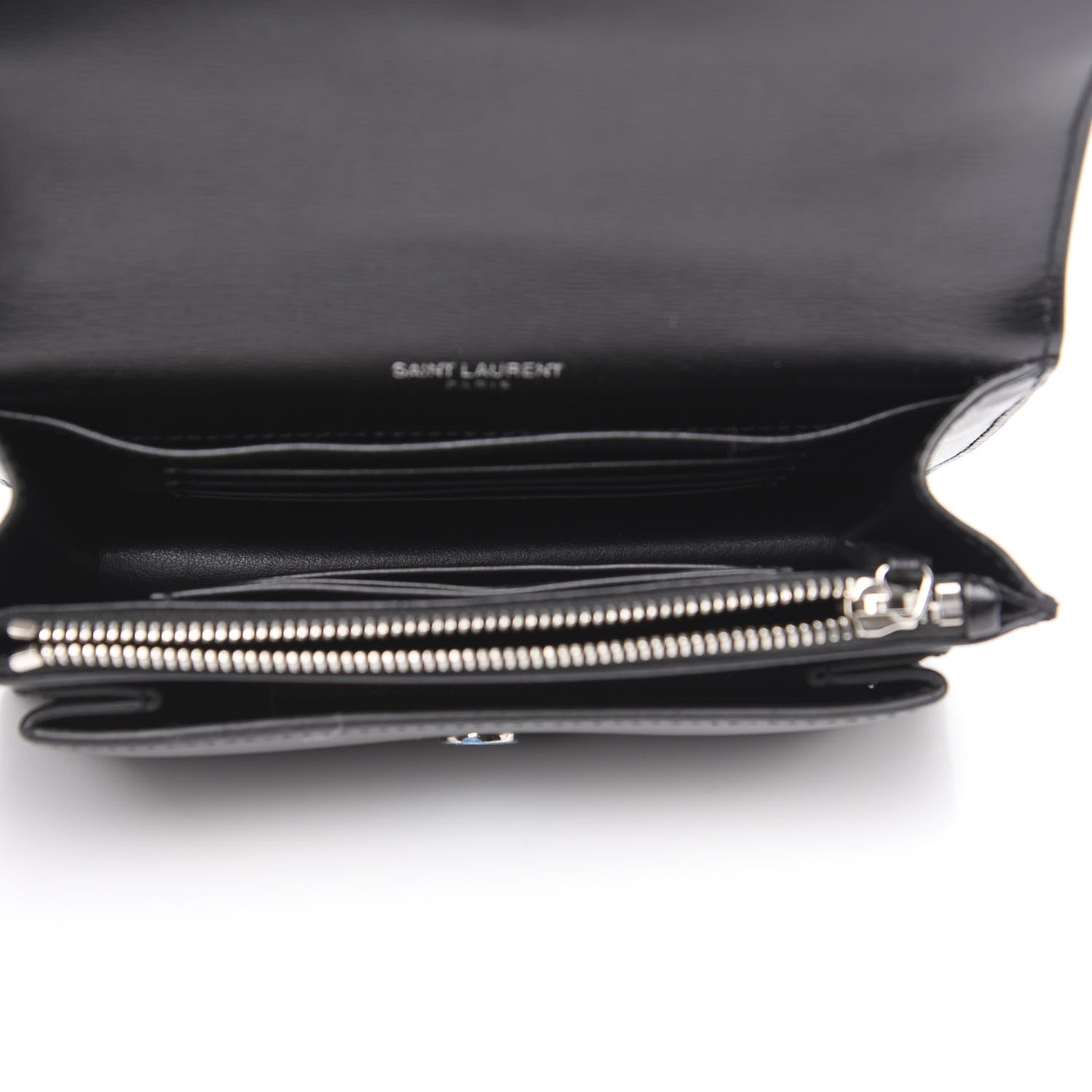 Saint Laurent Calfskin Monogram Sunset Chain Wallet Black 4 of 9