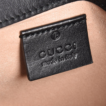 Gucci Calfskin Matelasse Super Mini GG Marmont Shoulder Bag Black 6 of 8
