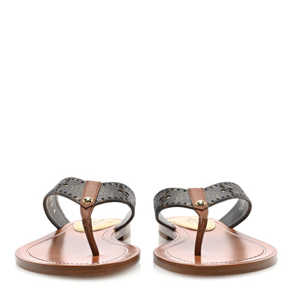 Louis Vuitton Monogram Sunny Flat Thong Sandals 36 Brown 2 of 7