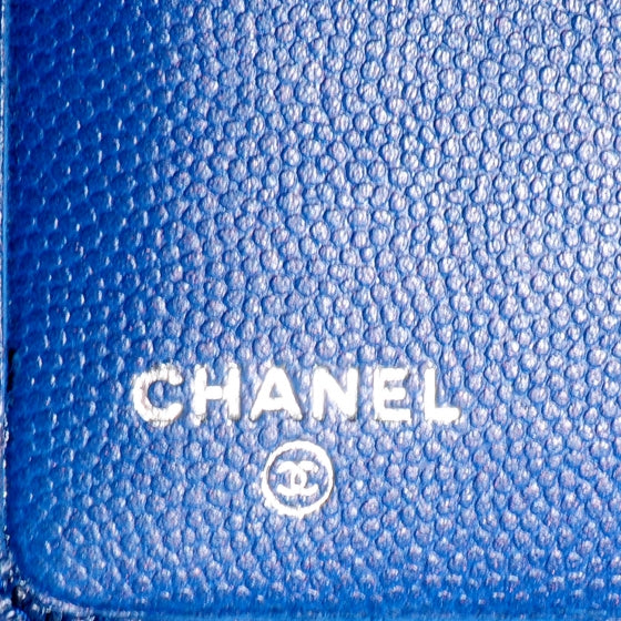 Caviar Sevruga Zip Pocket Wallet Dark Blue