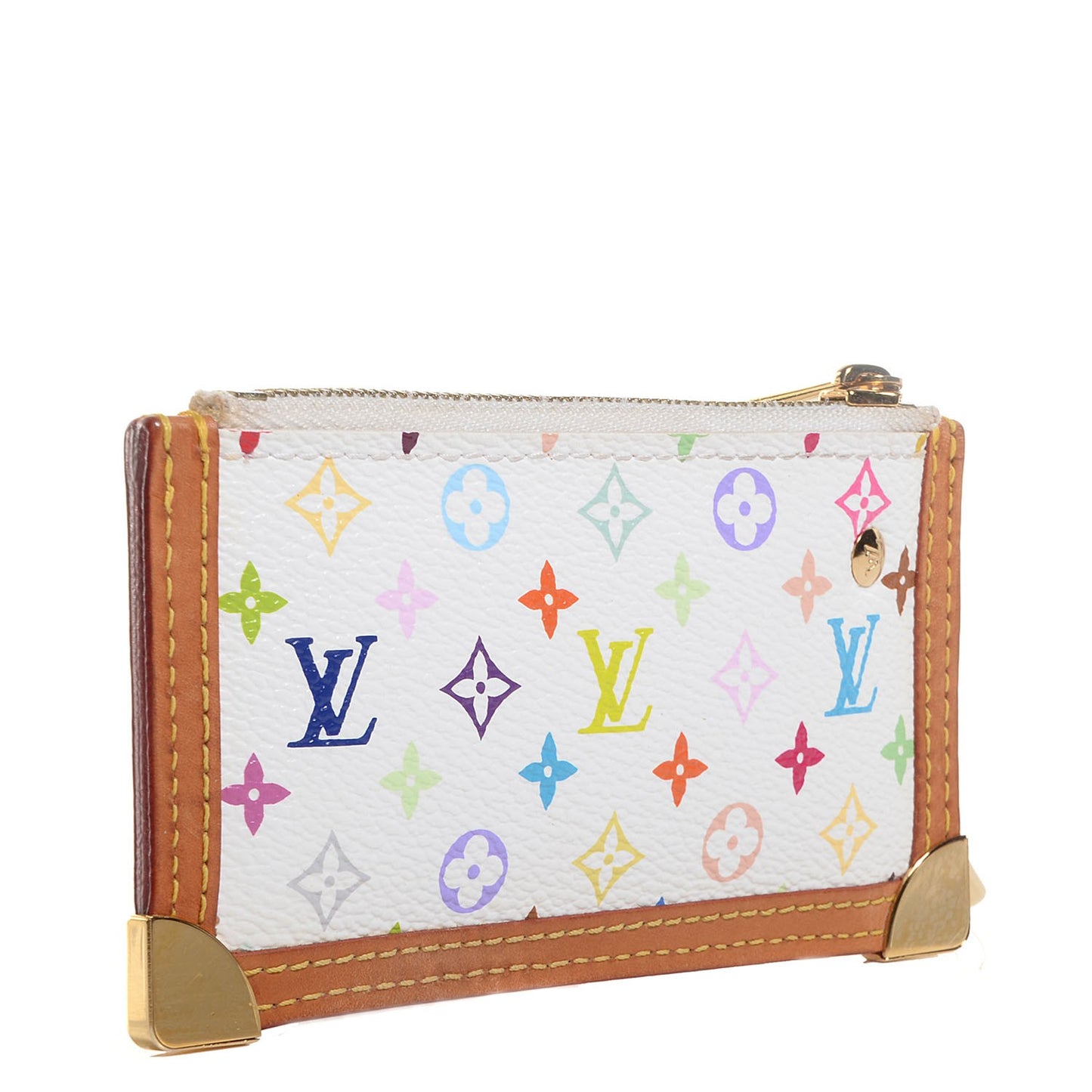 Monogram Multicolor Key Pouch White